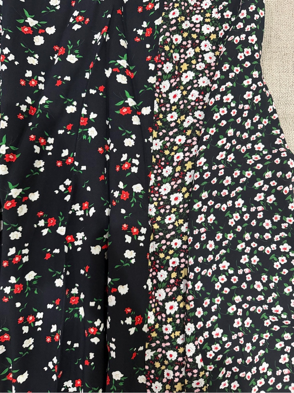 Black Floral Panel Maxi Skirt - Women's Boho A-Line - Picture 3 of 3